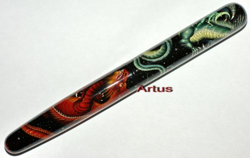 Dragons of Night and Day, one of a kind Artus fountain pen
